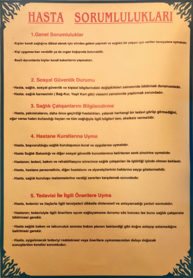 Hasta Sorumlulukları